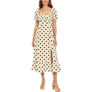 London Times Womens  Midi Dress, White